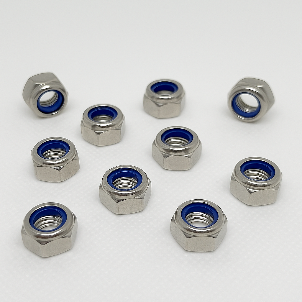 10x M6 Nyloc Lock Nuts A2 Stainless Steel Hex Anti Vibration DIN 985 Standard