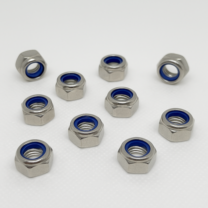 10x M6 Nyloc Lock Nuts A2 Stainless Steel Hex Anti Vibration DIN 985 Standard