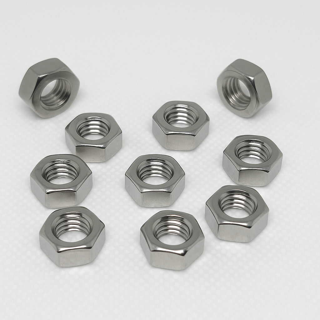 10x M8 Full Hex Nuts A2 Stainless Steel DIN 934 Metric Thread Rustproof