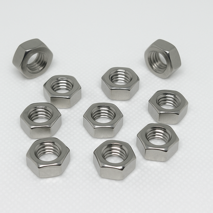 10x M8 Full Hex Nuts A2 Stainless Steel DIN 934 Metric Thread Rustproof