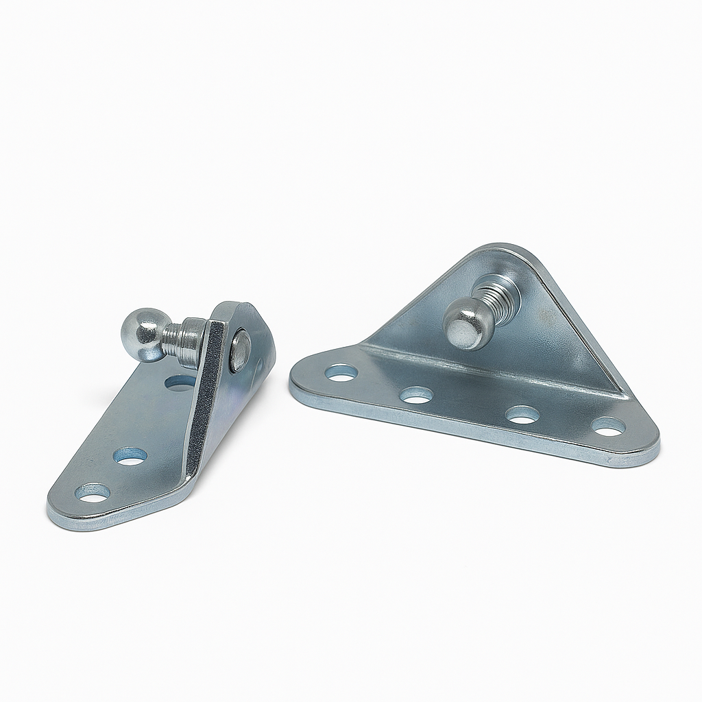 2x Gas Strut Brackets – 10mm Ball Stud Right Mount Zinc-Plated Steel Heavy Duty UK