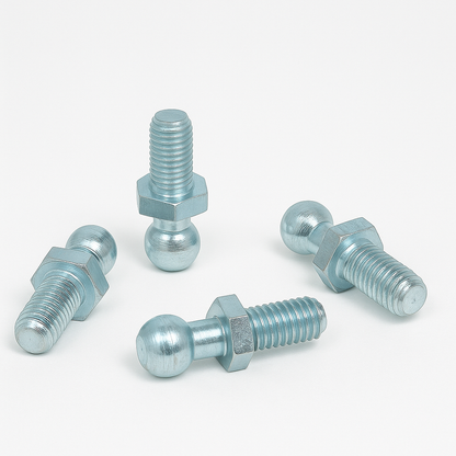 2x M8 Thread Gas Strut Ball Studs + 10mm Ball Joint Fittings Zinc Plated Steel