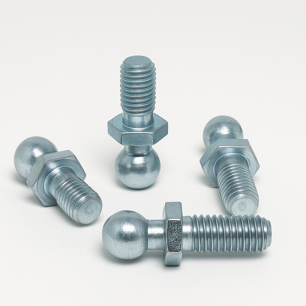 2x M10 Thread Gas Strut Ball Studs + 16mm Ball End Fittings Zinc Plated Steel