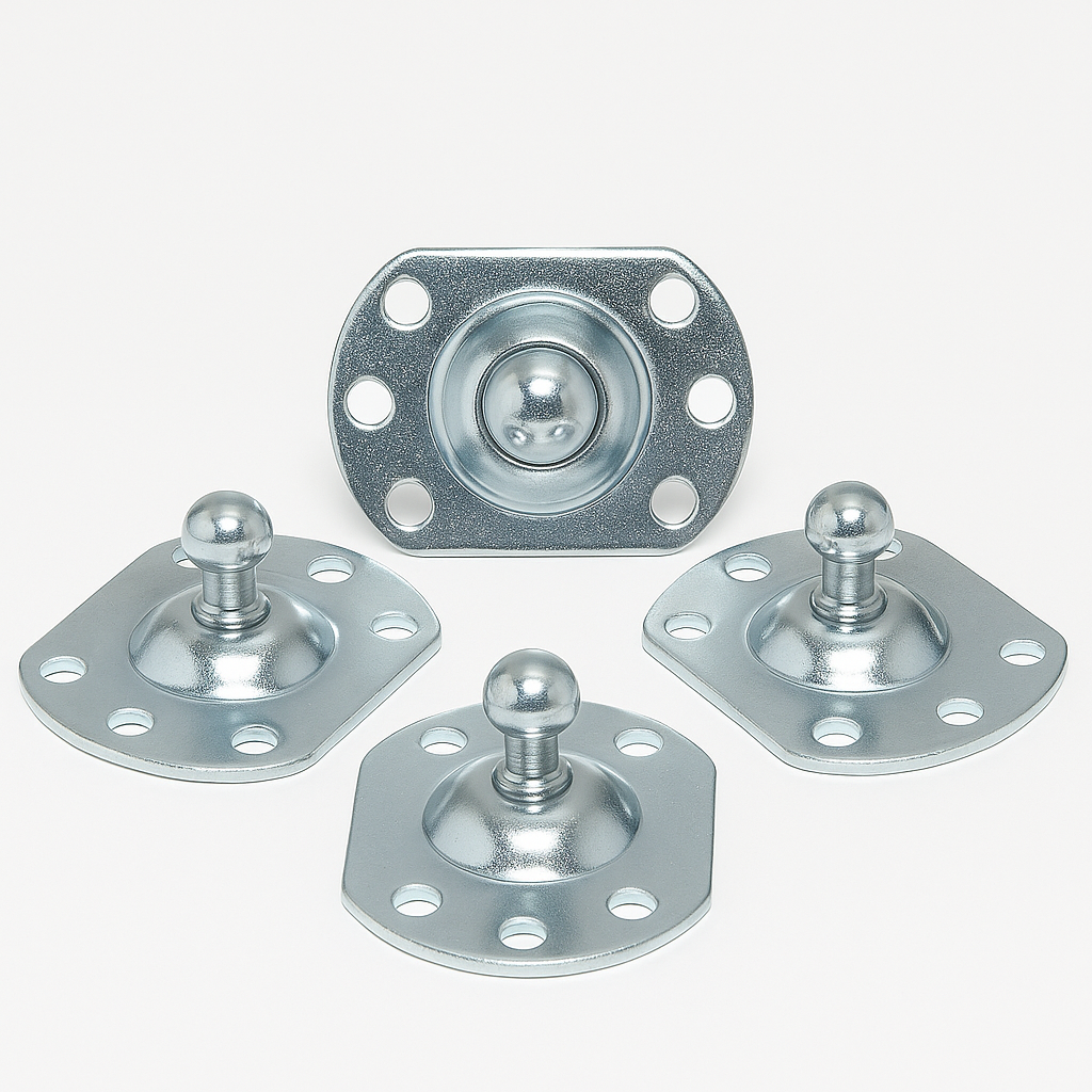 2x Gas Strut Brackets – 10mm Ball Stud Zinc Plated Steel Heavy Duty Mounting UK