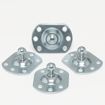 2x Gas Strut Brackets – 10mm Ball Stud Zinc Plated Steel Heavy Duty Mounting UK