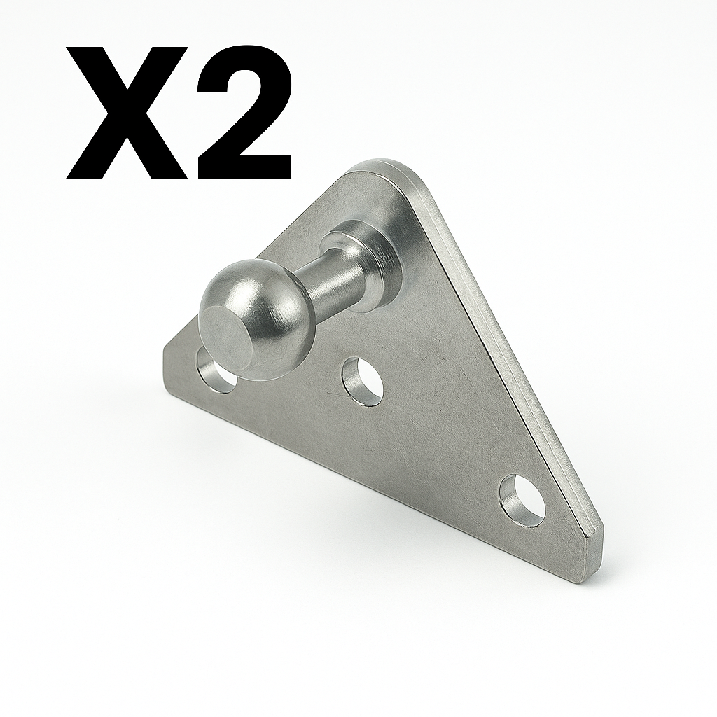 2x Gas Strut Brackets – 10mm Ball Stud Zinc-Plated Steel Heavy Duty Mounting UK