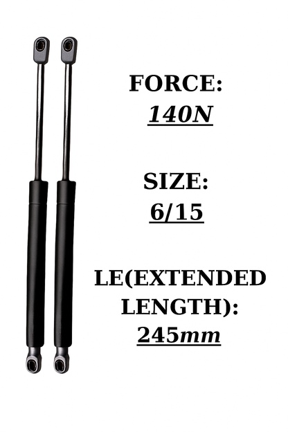 2x 140N Short Gas Struts – Hydraulic Toolbox Hatch Lid Supports Rustproof UK