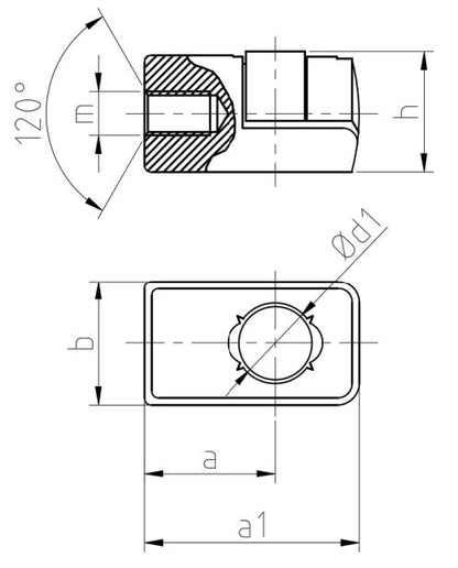 PBS10-186 Plastic Universal Joint M6 Plastic Angle Joint Ball Socket for Gas Strut (2 Pcs)