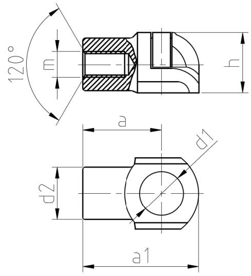 PPBS10-186 Plastic Universal Joint M8 Plastic Angle Joint Ball Socket for Gas Strut (2 Pcs)