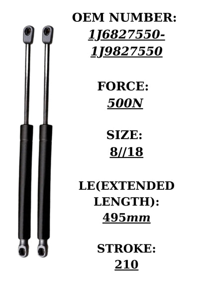 2x Tailgate Gas Struts for VW Bora Variant 1999–2005 – OEM 1J6827550 500N Pair