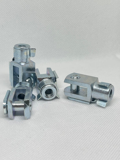 2x M8 Clevis Fork End Fittings with Spring Clip Zinc-Plated Steel DIN 71752