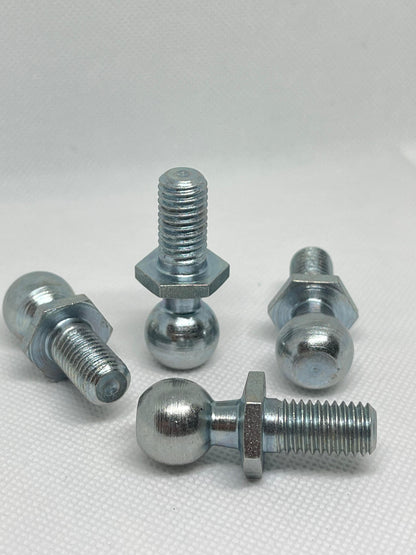 2x M10 Thread Gas Strut Ball Studs + 16mm Ball End Fittings Zinc Plated Steel