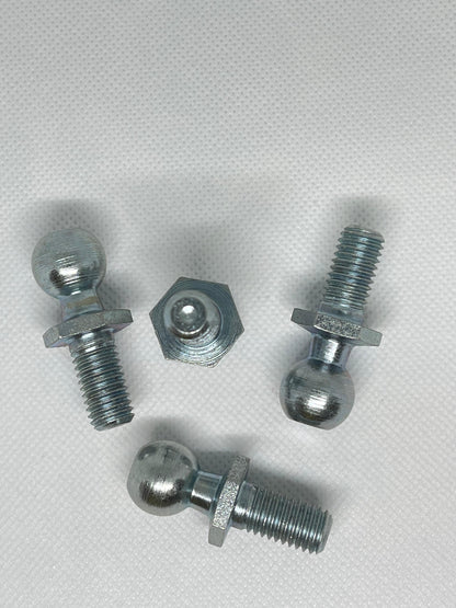 2x M10 Thread Gas Strut Ball Studs + 16mm Ball End Fittings Zinc Plated Steel