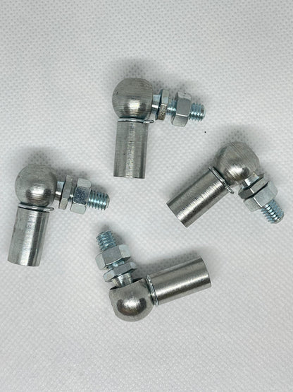 2x M6 Thread Gas Strut End Fittings – 10mm Ball Joint Zinc Plated Steel UK