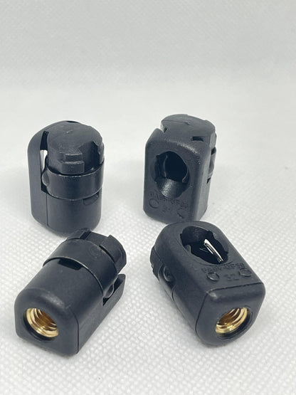 2x M8 Gas Strut End Fittings 10mm Ball Socket – Plastic with Metal Thread