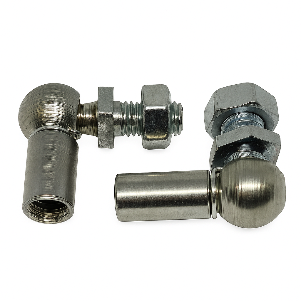 2x M8 Gas Strut End Fittings 10mm Ball Joint Zinc Plated Steel Heavy Duty UK