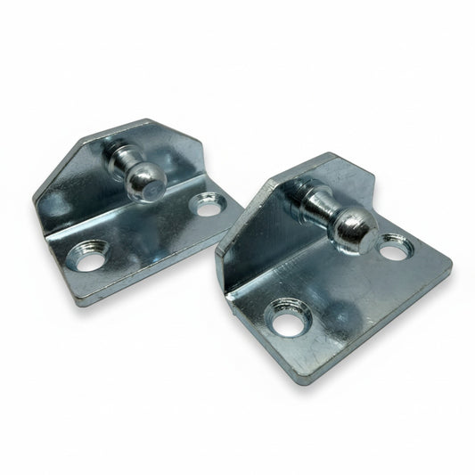 2x 10mm Ball Stud Gas Strut Mounting Angle Brackets Zinc Plated Steel Pair