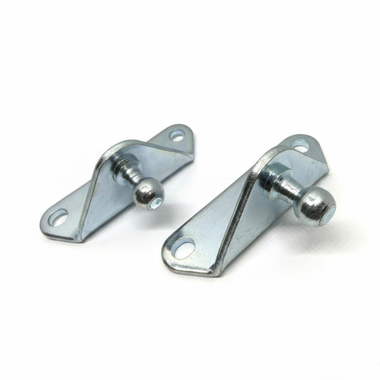 2x 10mm Ball Stud Gas Strut Brackets Left Mount Zinc Plated Steel Heavy Duty