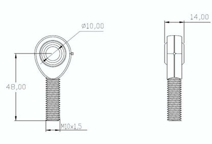 M10 Male Rod End Bearing POS10 10mm Bore LH Rose Joint – 2 Pack | SpringFix UK SpringFixUk