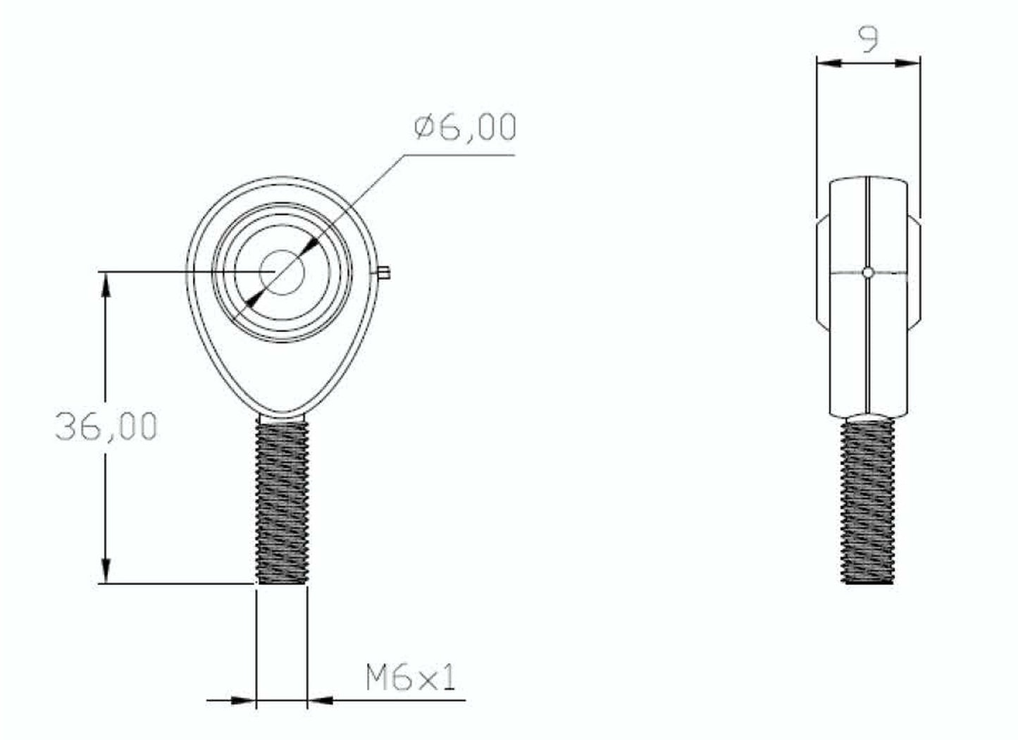 M6 Male Rod End Bearing POS6 6mm Bore LH Rose Joint – 2 Pack | SpringFix UK SpringFixUk