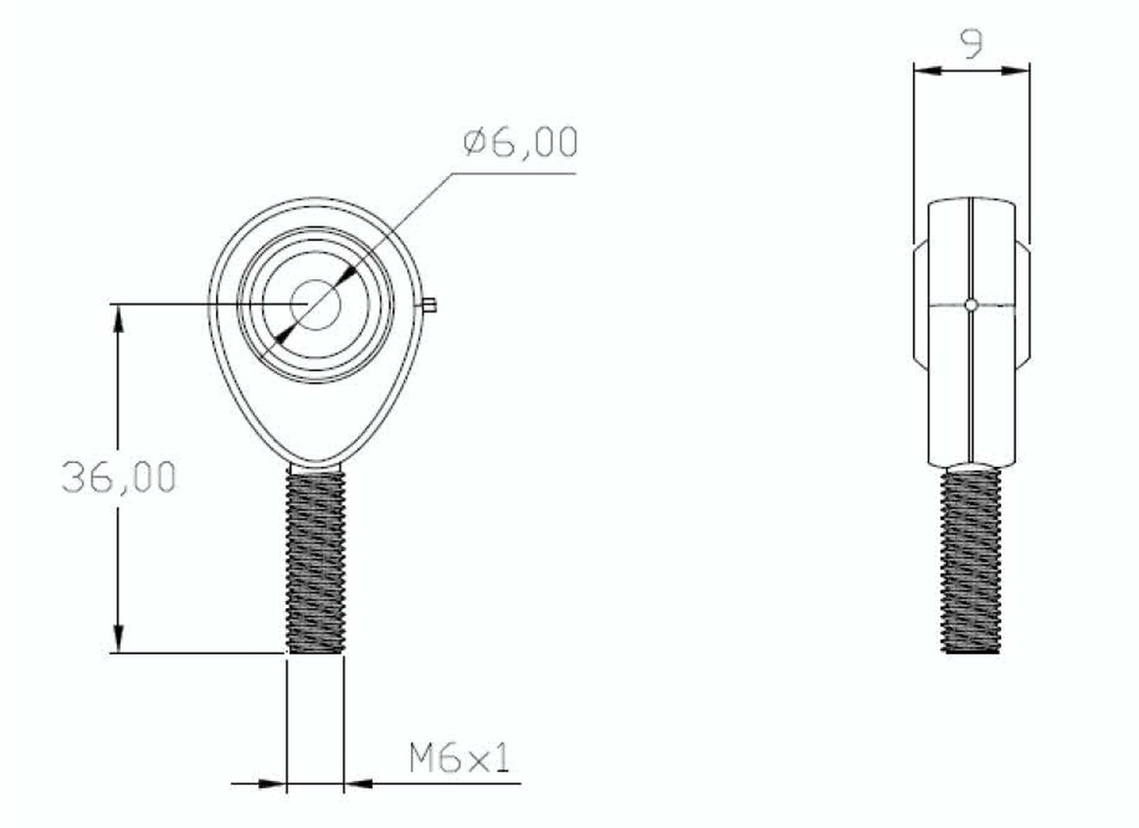 M6 Male Rod End Bearing POS6 6mm Bore LH Rose Joint – 2 Pack | SpringFix UK SpringFixUk