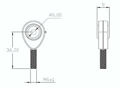 M6 Male Rod End Bearing POS6 6mm Bore LH Rose Joint – 2 Pack | SpringFix UK SpringFixUk
