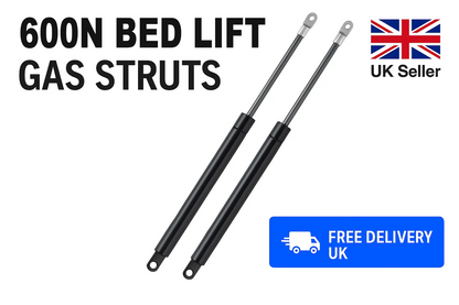 SpringFixUk pair of 600N 360mm gas struts with 8mm eye ends for ottoman storage beds.