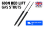 SpringFixUk pair of 600N 360mm gas struts with 8mm eye ends for ottoman storage beds.