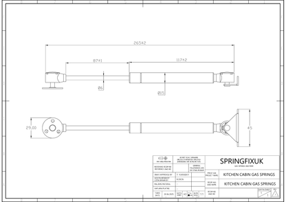 2x 100N Gas Struts – Soft Close Lift Supports with Cabinet Door Hinges & Brackets