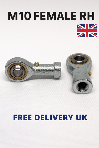 2x PHS10 M10 Female Rod End Bearings 10mm Bore RH Rose Joints UK Seller