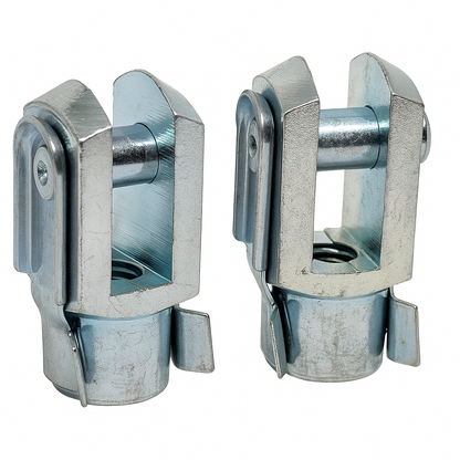 2x M6 Clevis Fork End Fittings – DIN 71752 Zinc-Plated Steel with Spring Clip UK