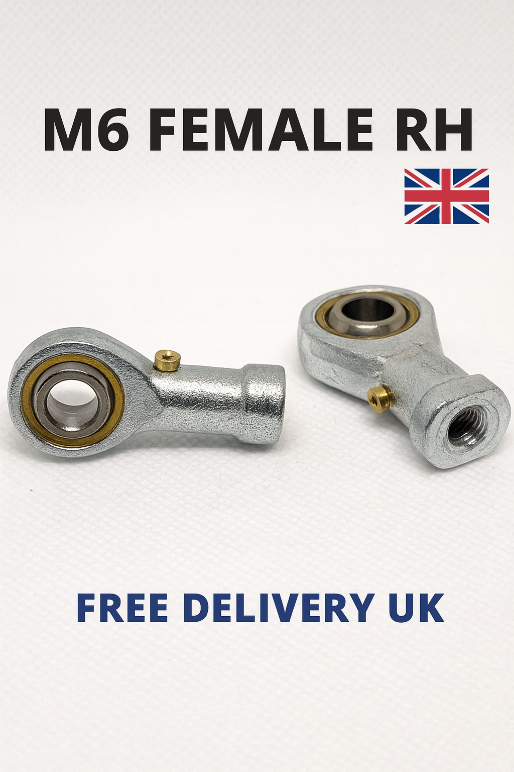 2x PHS6 M6 Female Rod End Bearings 6mm Bore RH Rose Joints UK Seller