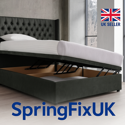 1200N Ottoman Bed Lift Up Mechanism Set with Gas Struts & Hinges Heavy Duty