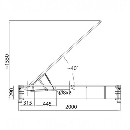 Ottoman Bed Lift Mechanism Set fitted to bed frame dimensions SpringFixUk