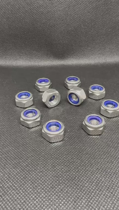 10x M10 Nyloc Lock Nuts A2 Stainless Steel Hex Anti Vibration DIN 985 Standard
