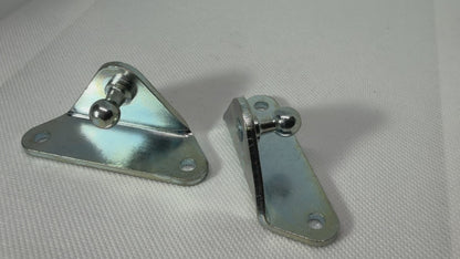 2x Right Hand Gas Strut Mounting Brackets 10mm Ball Stud Side Mount Zinc Plated