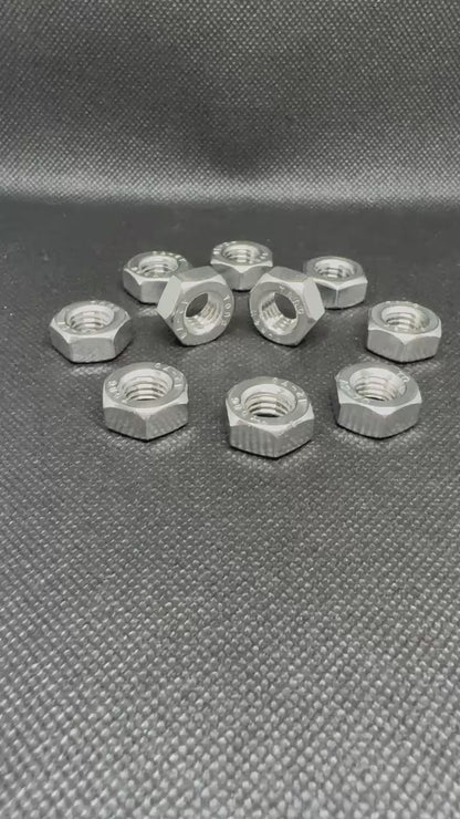 10x M8 Full Hex Nuts A2 Stainless Steel DIN 934 Metric Thread Rustproof