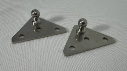 2x Stainless Steel Gas Strut Mounting Plates 10mm Ball Stud Brackets AISI 304