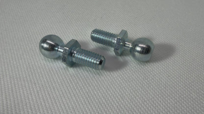 2x M8 Gas Strut Ball Stud Bolts 13mm Ball Male Thread Zinc Plated Steel