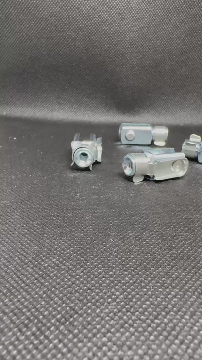 2x M6 Clevis Fork End Fittings with Spring Clip Zinc-Plated Steel DIN 71752