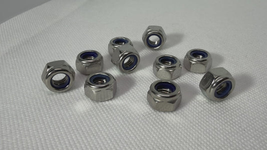 M8 Stainless Steel Nyloc Lock Nuts A2 304 DIN 985 – 10 Pack | SpringFix UK