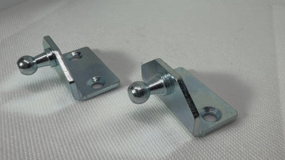 2x Left Hand Gas Strut Mounting Brackets 10mm Ball Stud Side Mount Zinc Plated