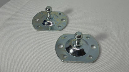 2x 10mm Gas Strut Ball Stud Mounting Plates Flat Brackets Zinc Plated