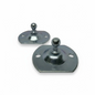 SpringFixUk pair of zinc-plated steel flat plate brackets with fixed 10mm ball studs for gas struts.