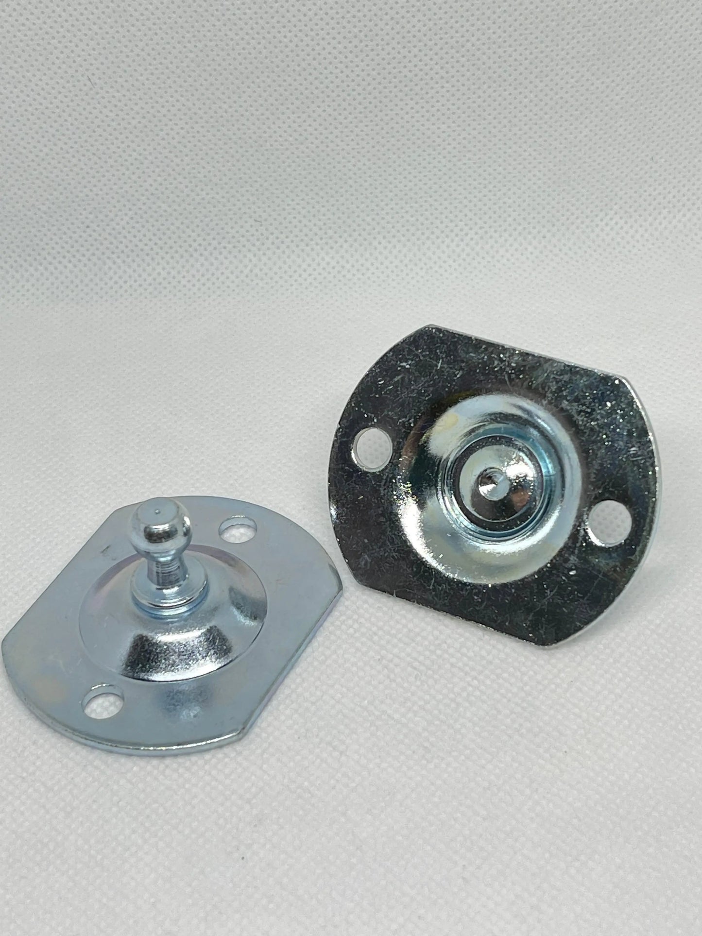 SpringFixUk pair of zinc-plated steel flat plate brackets with 10mm ball studs for gas struts.
