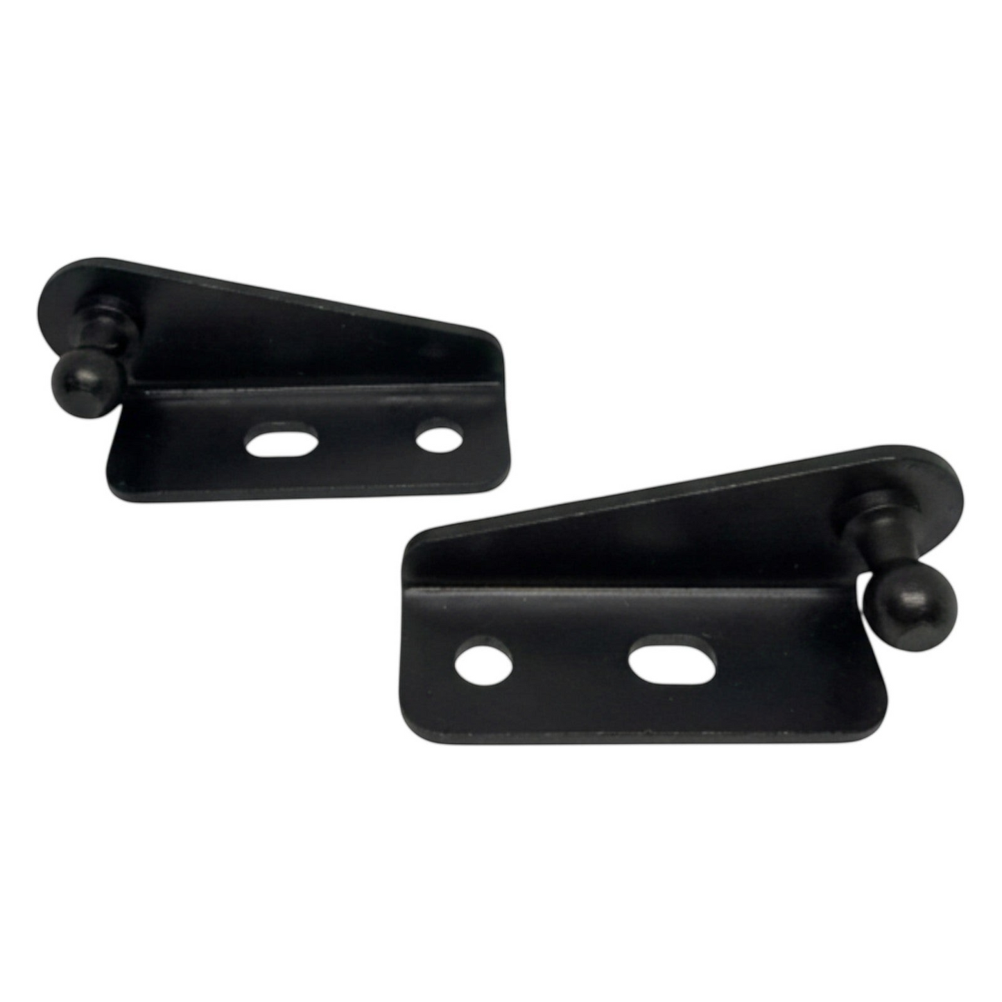 SpringFixUk pair of black heavy-duty steel gas strut ball stud brackets for 10mm fittings.