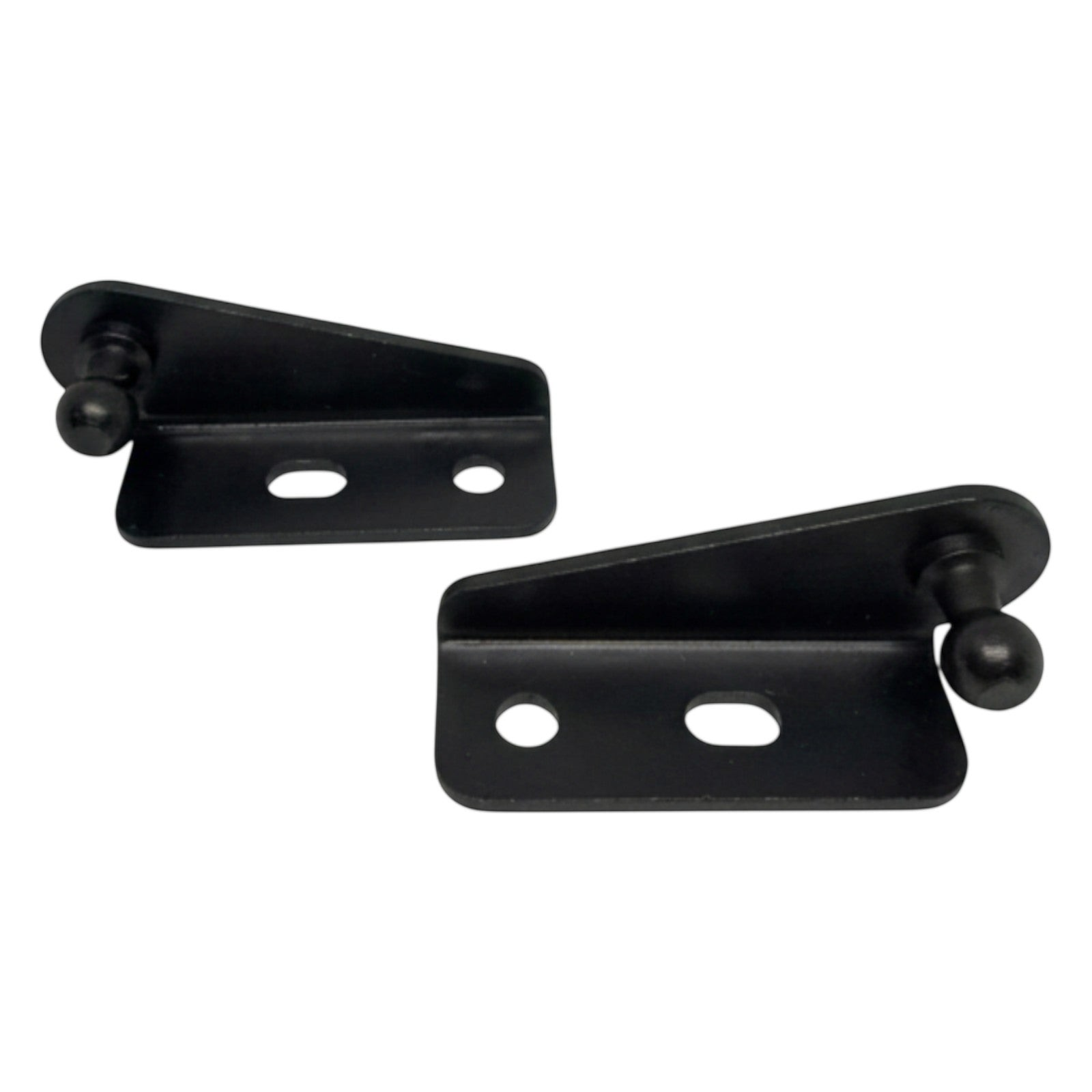 SpringFixUk pair of black heavy-duty steel gas strut ball stud brackets for 10mm fittings.
