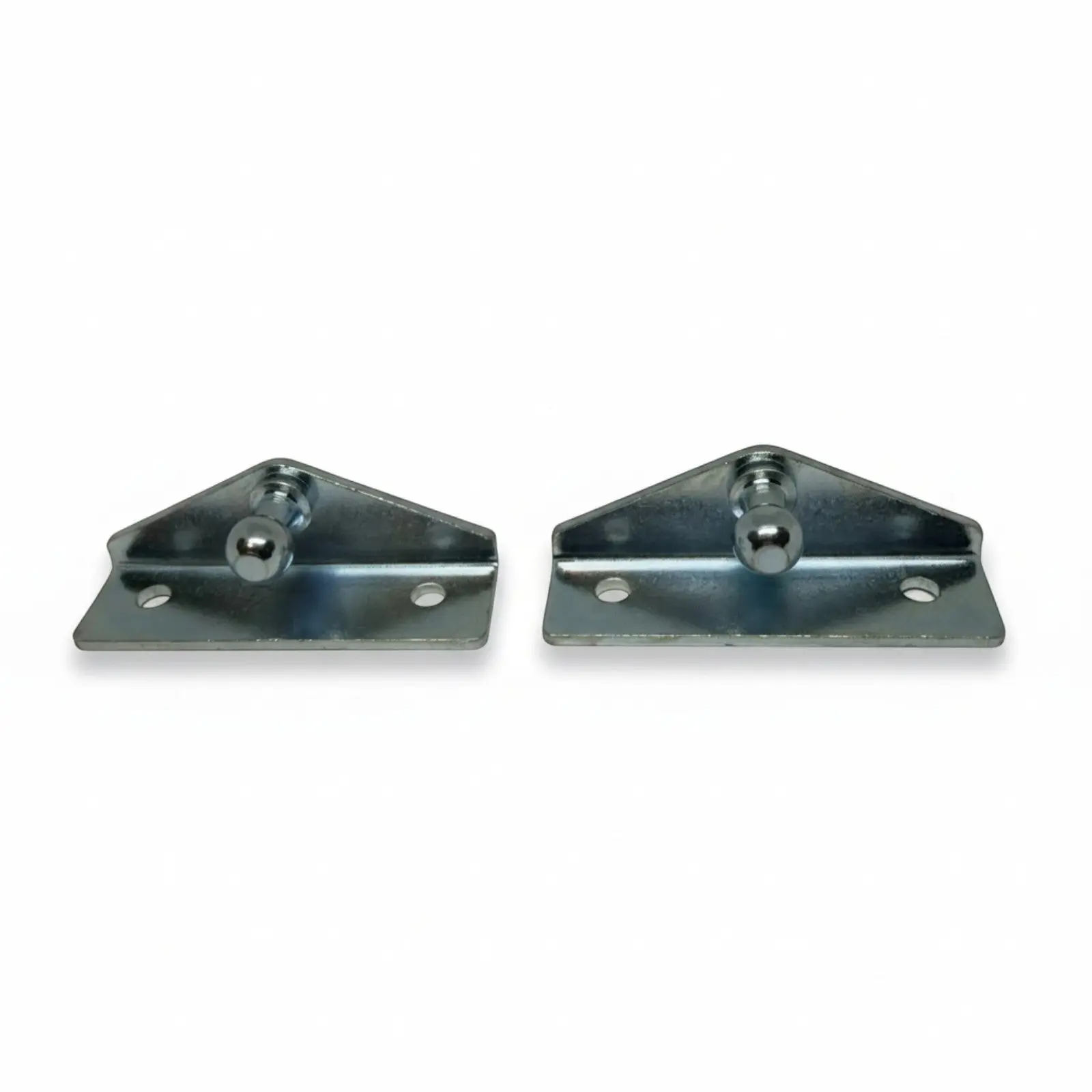 SpringFixUk 2x zinc plated steel low profile gas strut brackets with 10mm ball stud mounts.