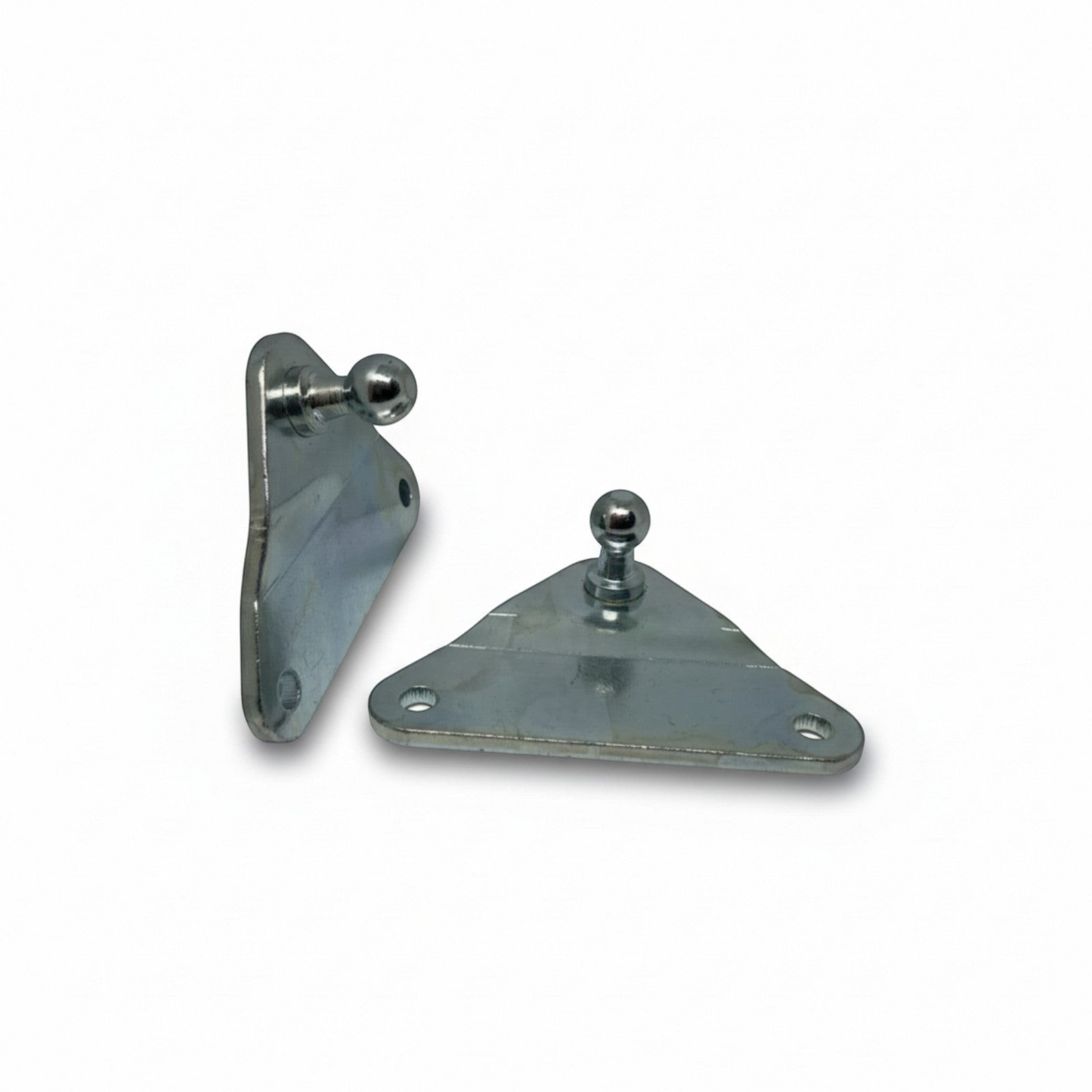 SpringFixUk 2x zinc plated steel gas strut brackets with 10mm ball stud and triangular mount