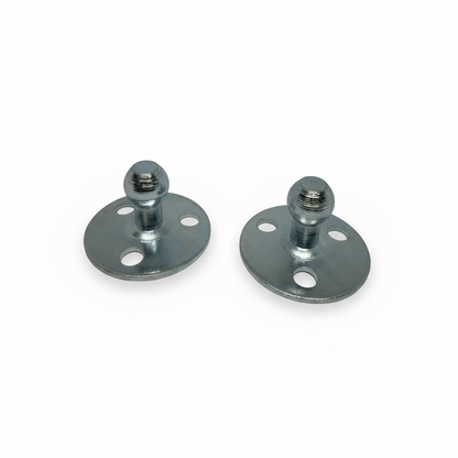 SpringFixUk pair of zinc plated steel gas strut mounting brackets with 10mm ball stud and 3 hole plate.